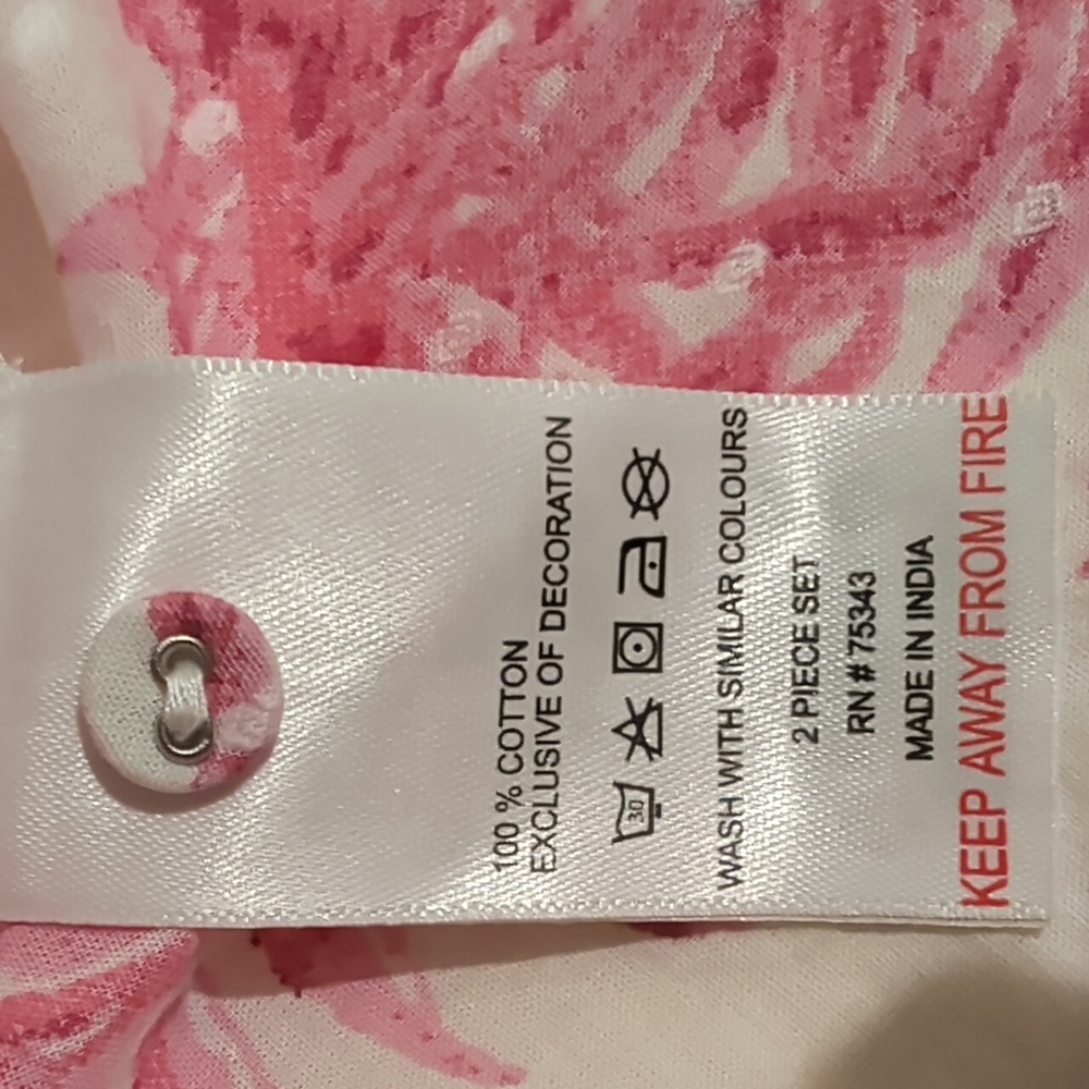 Beacon Cove 100% Cotton Pink Floral Pajamas Size M - Picture 11 of 12
